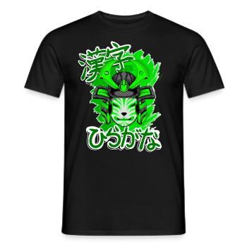 Kitsun Vaporwave Japanese Kami Vaporwave Kitsune - Men's T-Shirt - black - Front - AI Model Male 178 light (178cm)