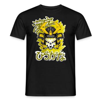 Kitsun Vaporwave Japanese Kami Vaporwave Kitsune - Men's T-Shirt - black - Front - AI Model Male 178 light (178cm)