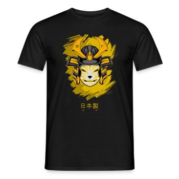 Kitsun Vaporwave Japanese Kami Vaporwave Kitsune - Men's T-Shirt - black - Front - AI Model Male 178 light (178cm)