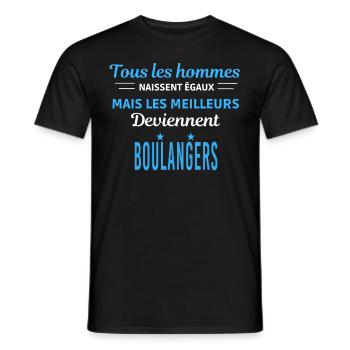 tous les hommes naissent égaux Boulangers - T-shirt homme - noir - Devant - AI Model Male 178 light (178cm)