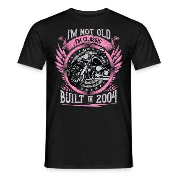 I'm Classic Built 2004 Motorcycle 19th Birthday - Männer T-Shirt - Schwarz - Vorne - AI Model Male 178 light (178cm)