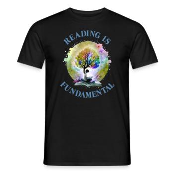 La lecture est la base Amateurs de livres Fans de lecture - T-shirt homme - noir - Devant - AI Model Male 178 light (178cm)