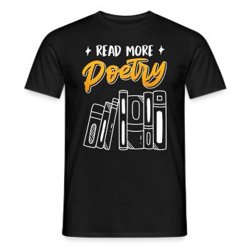 Read more Poetry Poems Poets Book Lovers - Men's T-Shirt - black - Front - AI Model Male 178 light (178cm)