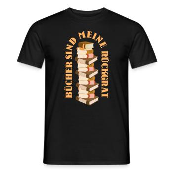Bücherliebe Bücher sind mein Rückrat Buchwurm - Männer T-Shirt - Schwarz - Vorne - AI Model Male 178 light (178cm)