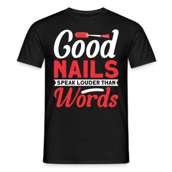Nail Polish Nail Design Manicure Nail Studio Nails - Men's T-Shirt - black - Front - AI Model Male 178 light (178cm)