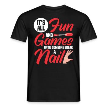Nail Polish Nail Art Manicure Nail Salon Nails - Men's T-Shirt - black - Front - AI Model Male 178 light (178cm)