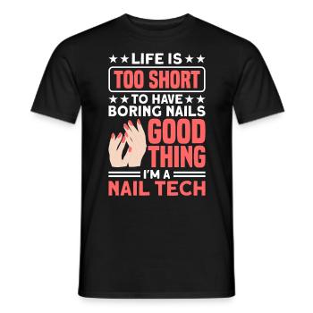 Nail Polish Nail Design Manicure Nail Studio Nails - Men's T-Shirt - black - Front - AI Model Male 178 light (178cm)
