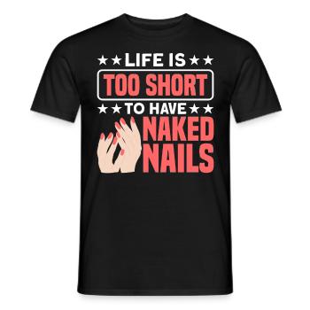 Nail Polish Nail Design Manicure Nail Studio Nails - Men's T-Shirt - black - Front - AI Model Male 178 light (178cm)