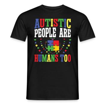 Autisme Personnes autistes Humains Sensibilisation à l’autisme - T-shirt homme - noir - Devant - AI Model Male 178 light (178cm)