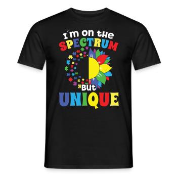 Autismus sur le spectre mais une sensibilisation unique à l’autisme - T-shirt homme - noir - Devant - AI Model Male 178 light (178cm)