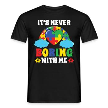 Autismus Never Boring With Me Autism Awareness - T-shirt homme - noir - Devant - AI Model Male 178 light (178cm)