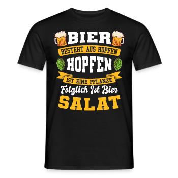Lustiger Spruch Bier Ist Salat Hopfen Malz Alkohol - Männer T-Shirt - Schwarz - Vorne - AI Model Male 178 light (178cm)