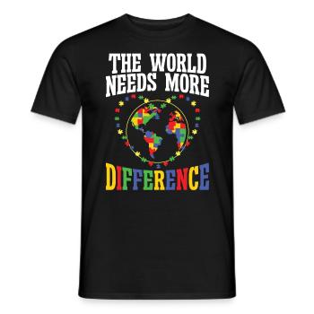 Autismus World Needs Difference Autism Awareness - Men's T-Shirt - black - Front - AI Model Male 178 light (178cm)