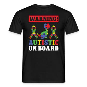 Autismus Autistic On Board Autism Awareness - T-shirt homme - noir - Devant - AI Model Male 178 light (178cm)