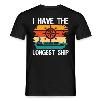 Captain I Have The Longest Ship Ship Boat Sailing - Men's T-Shirt - black - Front - AI Model Male 178 light (178cm)