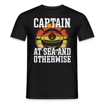 Capitaine Capitaine En Mer Et Autrement Bateau De Navire - T-shirt homme - noir - Devant - AI Model Male 178 light (178cm)