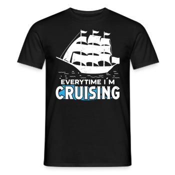 Capitaine chaque fois que je navigue en bateau de croisière - T-shirt homme - noir - Devant - AI Model Male 178 light (178cm)