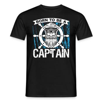 Captain Born To Be A Captain Ship Boat Sailing - Men's T-Shirt - black - Front - AI Model Male 178 light (178cm)