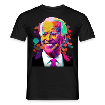 Président souriant - T-shirt homme - noir - Devant - AI Model Male 178 light (178cm)