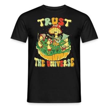 Hippie Mushroomhead Trust L’Univers - T-shirt homme - noir - Devant - AI Model Male 178 light (178cm)