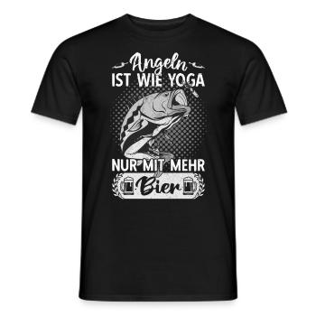 Angler Angeln Fischer Fischen Angel Spruch Fisch - Männer T-Shirt - Schwarz - Vorne - AI Model Male 178 light (178cm)