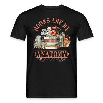 Book lovers Books are my Anatomy Bookworm - Men's T-Shirt - black - Front - AI Model Male 178 light (178cm)