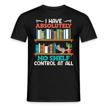 Book lover I have no shelf control Bücherwurm - Männer T-Shirt - Schwarz - Vorne - AI Model Male 178 light (178cm)