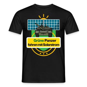 Grüne Panzer fahren mit Solarstrom - Männer T-Shirt - Schwarz - Vorne - AI Model Male 178 light (178cm)