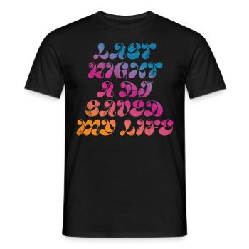 Hier soir, un DJ m’a sauvé la vie - T-shirt homme - noir - Devant - AI Model Male 178 light (178cm)