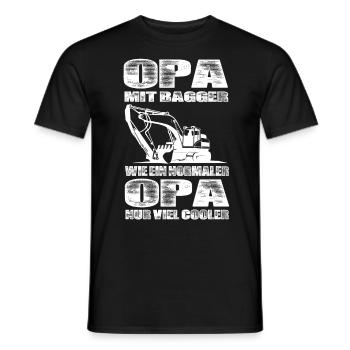 Opa Mit Bagger Wie Ein Normaler Opa Nur Cooler - Männer T-Shirt - Schwarz - Vorne - AI Model Male 178 light (178cm)