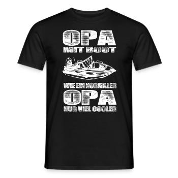 Opa Mit Boot Wie Ein Normaler Opa Nur Cooler - Männer T-Shirt - Schwarz - Vorne - AI Model Male 178 light (178cm)