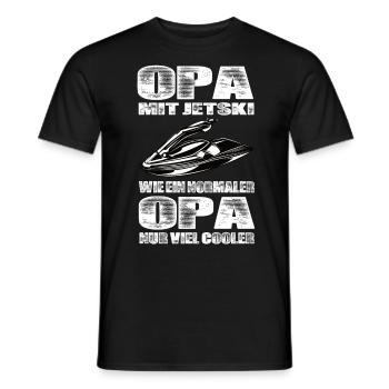 Opa Mit Jetski Wie Ein Normaler Opa Nur Cooler - Männer T-Shirt - Schwarz - Vorne - AI Model Male 178 light (178cm)