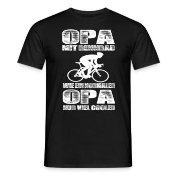 Opa Mit Rennrad Wie Ein Normaler Opa Nur Cooler - Männer T-Shirt - Schwarz - Vorne - AI Model Male 178 light (178cm)