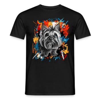 Yorkshire Terrier - Men's T-Shirt - black - Front - AI Model Male 178 light (178cm)