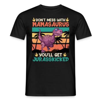 Mamasaurus Muttertag Mama Dinosaurier - Männer T-Shirt - Schwarz - Vorne - AI Model Male 178 light (178cm)
