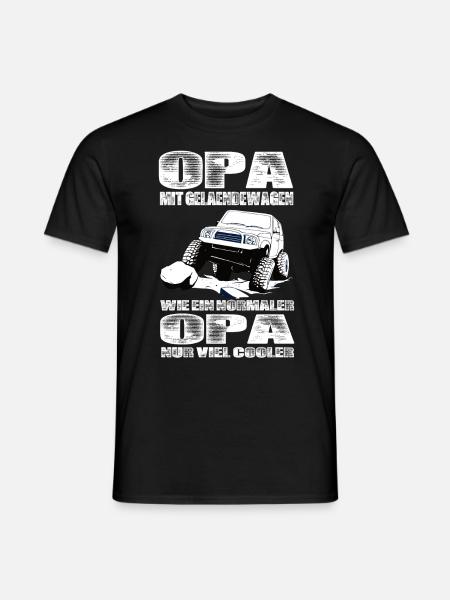 Opa Mit Geländewagen Wie Ein Normaler Opa Nur Cool - Männer T-Shirt - Schwarz