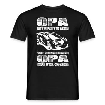 Opa Mit Sportwagen Wie Ein Normaler Opa Nur Cooler - Männer T-Shirt - Schwarz - Vorne - AI Model Male 178 light (178cm)
