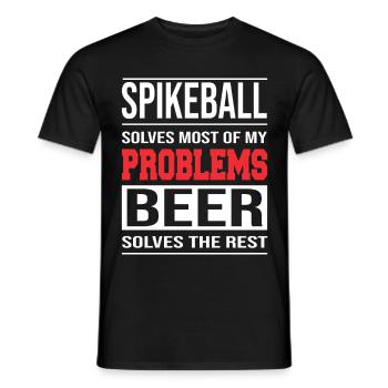 Spikeball solves Most of my Problems - Männer T-Shirt - Schwarz - Vorne - AI Model Male 178 light (178cm)