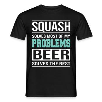 Squash solves most of my Problems - Männer T-Shirt - Schwarz - Vorne - AI Model Male 178 light (178cm)