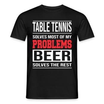 Table Tennis solves Most of my Problems - Männer T-Shirt - Schwarz - Vorne - AI Model Male 178 light (178cm)