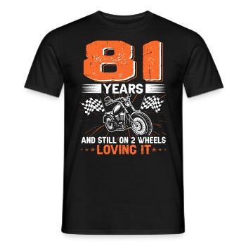 81 ans et toujours sur 2 roues 81e anniversaire - T-shirt homme - noir - Devant - AI Model Male 178 light (178cm)