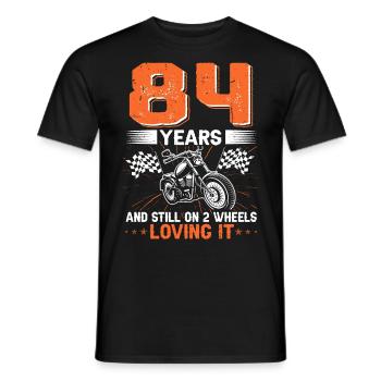 84 ans et toujours sur 2 roues 84e anniversaire - T-shirt homme - noir - Devant - AI Model Male 178 light (178cm)