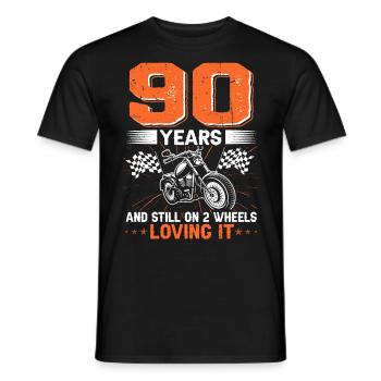 90 Years And Still On 2 Wheels 90th Birthday - Men's T-Shirt - black - Front - AI Model Male 178 light (178cm)