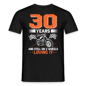30 ans et toujours sur 2 roues 30e anniversaire - T-shirt homme - noir - Devant - AI Model Male 178 light (178cm)