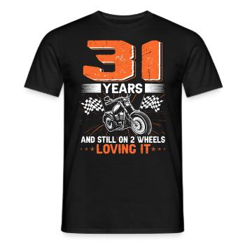 31 ans et toujours sur 2 roues 31e anniversaire - T-shirt homme - noir - Devant - AI Model Male 178 light (178cm)