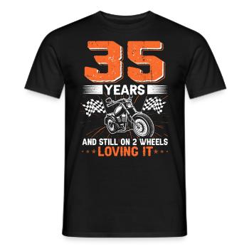 35 ans et toujours sur 2 roues 35e anniversaire - T-shirt homme - noir - Devant - AI Model Male 178 light (178cm)