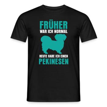 Pekinese früher normal Peking-Palasthund - Männer T-Shirt - Schwarz - Vorne - AI Model Male 178 light (178cm)