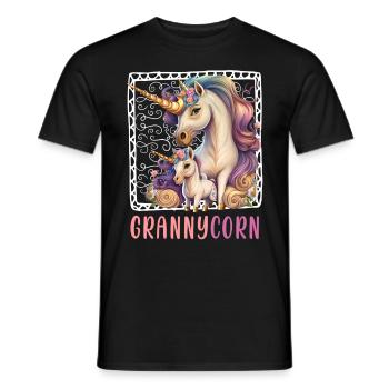 Grand-maïs Grand-mère Fête des mères Fans de licorne - T-shirt homme - noir - Devant - AI Model Male 178 light (178cm)