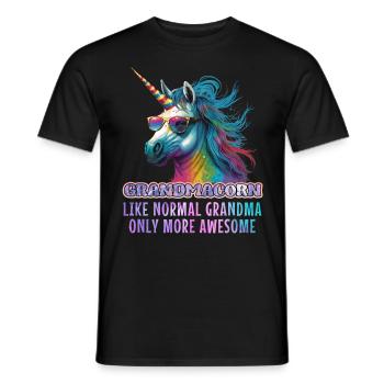 Licorne Fan Grandmaïs Grand-mère Fête des mères Mamie - T-shirt homme - noir - Devant - AI Model Male 178 light (178cm)