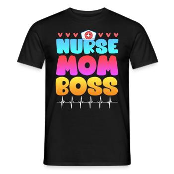 Infirmière Maman Boss Superviseure de la fête des mères - T-shirt homme - noir - Devant - AI Model Male 178 light (178cm)